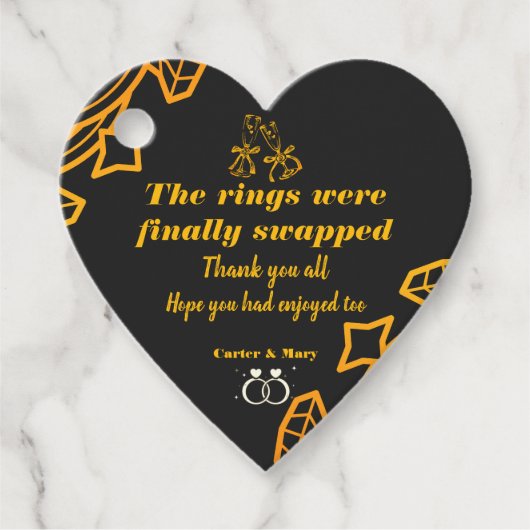 Hochzeitsdanken Geschenkanhänger (Vorderseite)