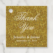 Hochzeitsdanken Glitzer Gold Geschenkanhänger (Vorderseite)