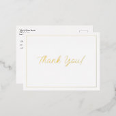 Hochzeitsdanken, Gold, Botschaft Folien Feiertagspostkarte (Vorderseite/Rückseite)