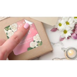 Hochzeitsdanken Hydrangea Blume String Lights Quadratischer Aufkleber