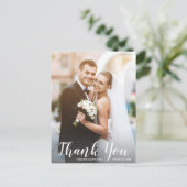 Hochzeitsdanken Ihnen 2 Fotos Spaß Moderne Lässig Postkarte (Stehend Vorderseite)