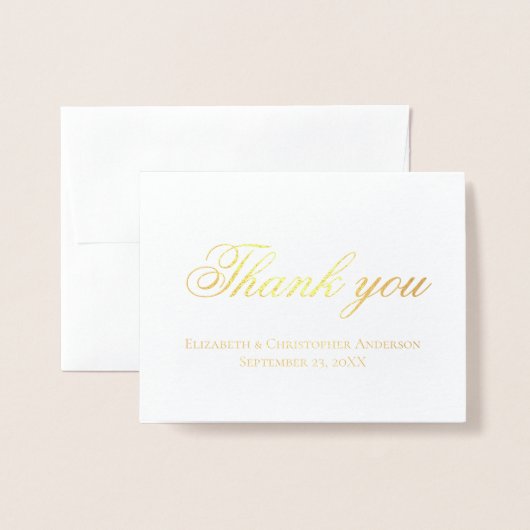 Hochzeitsdanken Ihnen Gold oder Silberfolie Person Folienkarte (Vorderseite mit Umschlag)