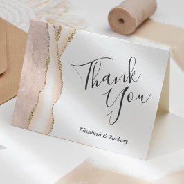 Hochzeitsdanken Ivory Agate Gold Glitzer Karte