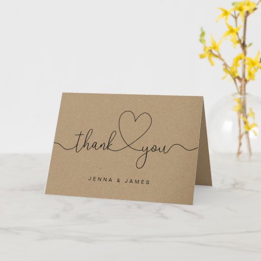 Hochzeitsdanken Karten rustikal (Gelbe Blume)