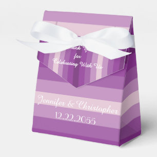 Hochzeitsdanken, Lila Streifen Geschenkschachtel