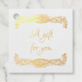 Hochzeitsdanken mit Extravagantem Vintagen Scroll Geschenkanhänger (Vorderseite)