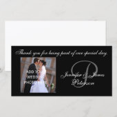 Hochzeitsdanken mit Monogram-P-Namen-Fotokarte Dankeskarte (Vorne/Hinten)