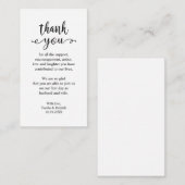 Hochzeitsdanken, modern, einfach rustikal begleitkarte (Vorne/Hinten)