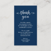 Hochzeitsdanken, Modern Simple Rustic Navy Blue Begleitkarte (Vorderseite)