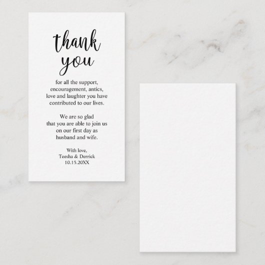 Hochzeitsdanken, Moderne, einfache rustikale Umgeb Begleitkarte (Vorne/Hinten)