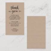 Hochzeitsdanken, Moderne, rustikale, braune Kraft Begleitkarte (Vorne/Hinten)