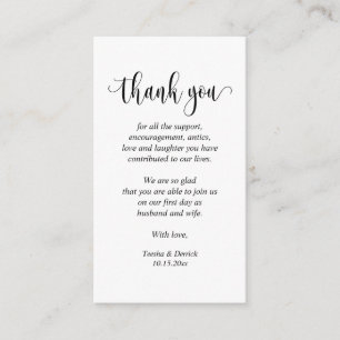 Hochzeitsdanken, Moderne Skripteinschlusskarte Begleitkarte