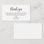Hochzeitsdanken, Moderne Skripteinschlusskarte Begleitkarte (Vorne/Hinten)