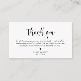 Hochzeitsdanken, Moderne Skripteinschlusskarte Begleitkarte