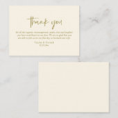 Hochzeitsdanken, Modernes einfaches Script Gold Begleitkarte (Vorne/Hinten)