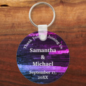 Hochzeitsdanken Neon Stripes Moderne Wertschätzung Schlüsselanhänger (Vorderseite)