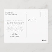 Hochzeitsdanken Postkarte (Rückseite)