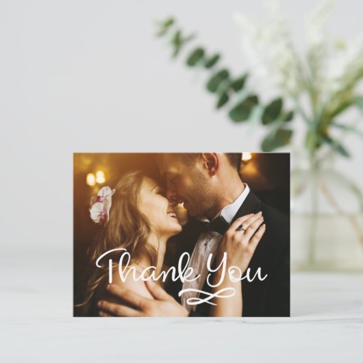 Hochzeitsdanken Postkarten Fotokarten Custom (Stehend Vorderseite)