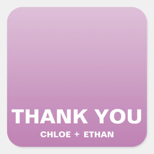 Hochzeitsdanken Quadratischer Aufkleber (Vorderseite)