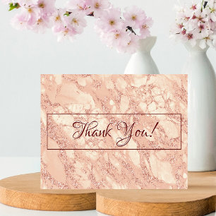Hochzeitsdanken, Rose Gold Marmor, Nachricht, Vs 2 Postkarte