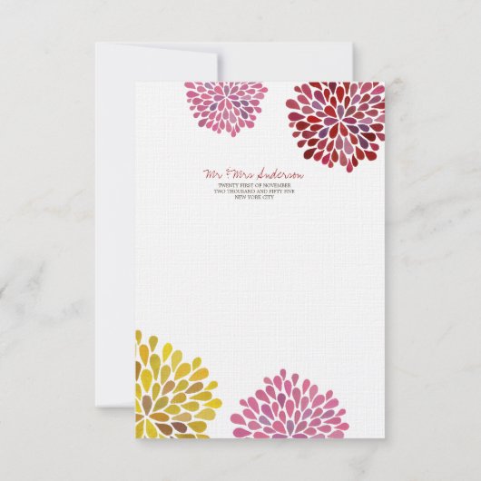 Hochzeitsdanken Sie bemerken Sie Flachwaschkarten Dankeskarte (Rückseite)