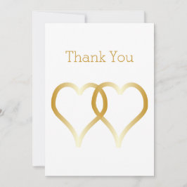Hochzeitsdanken Sie Card Gold Hearts Dankeskarte