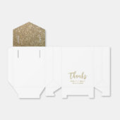 Hochzeitsdanken Sie Elegant Gold Glitzer Gefälligk Geschenkschachtel (Ungefaltet)