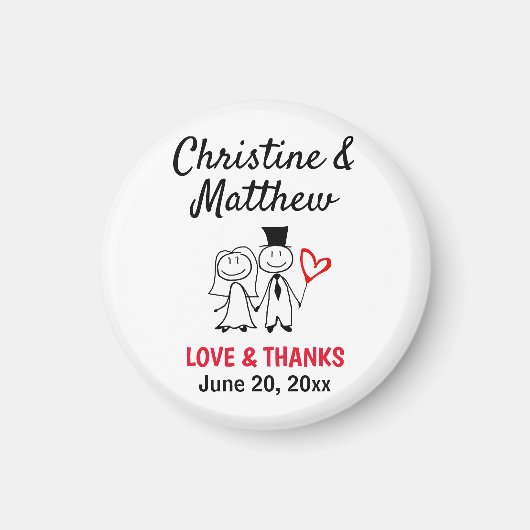 Hochzeitsdanken Sie für Niedliches Paar Magnet (Vorne)