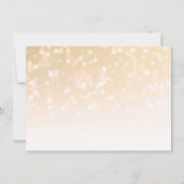 Hochzeitsdanken Sie Hinweis Gold Bokeh Sparkle Lig Mitteilungskarte (Rückseite)