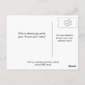 Hochzeitsdanken Sie Hinweis Postkarte (Rückseite)