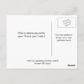 Hochzeitsdanken Sie Hinweis Postkarte (Rückseite)