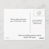 Hochzeitsdanken Sie Hinweis Postkarte (Rückseite)