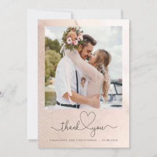 Hochzeitsdanken Sie Karte Foto, Rose Gold