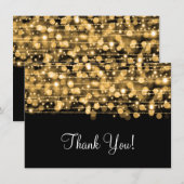 Hochzeitsdanken Sie Notiz Party Glitzern Gold Dankeskarte (Vorne/Hinten)