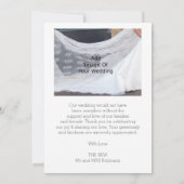 Hochzeitsdanken: Silberne Herzen Dankeskarte (Rückseite)