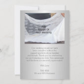 Hochzeitsdanken: Silberne Herzen Dankeskarte (Rückseite)