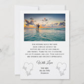 Hochzeitsdanken: Silberne Herzklopfen Einladung (Rückseite)