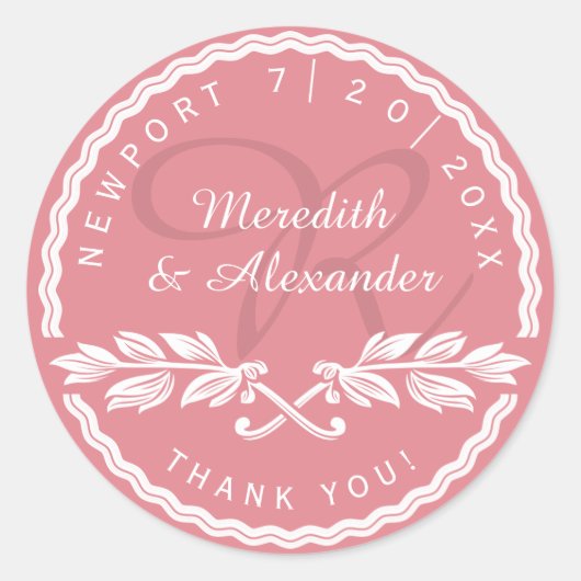 Hochzeitsdanken von Bride and Groom Runder Aufkleber (Vorderseite)