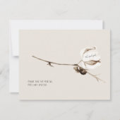 Hochzeitsdanken Wir sagten Ja Einfache Baumwollcre Dankeskarte (Vorderseite)