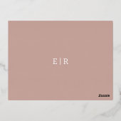 Hochzeitsdankkarte in rosa Gold Folie Einladungspostkarte (Rückseite)