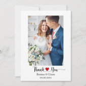 Hochzeitsdankkarte mit Foto | Handschriftlich Dankeskarte (Vorderseite)