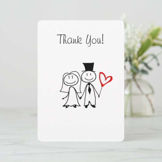 Hochzeitsdankkarten Dankeskarte (Stehend Vorderseite)