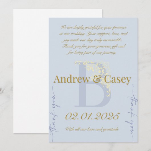 Hochzeitsdankkarten Einladung (Vorne/Hinten)