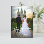 Hochzeitsdankkarten, kundenspezifisches Foto Dankeskarte (Stehend Vorderseite)