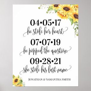 Hochzeitsdatum am besten für den Tag: Sonnenblumen Poster