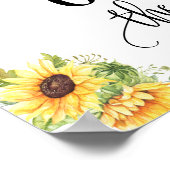 Hochzeitsdatum am besten Tag: Sonnenblumenschild Poster (Ecke)