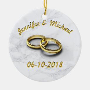 Hochzeitsdatum Braut & Bräutigam Personalisieren G Keramikornament