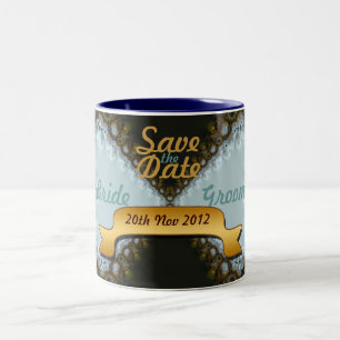 Hochzeitsdatum-Lacetime-Mug Zweifarbige Tasse
