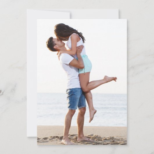 Hochzeitsdatum Rett Foto Tropischer Strand Save The Date (Rückseite)