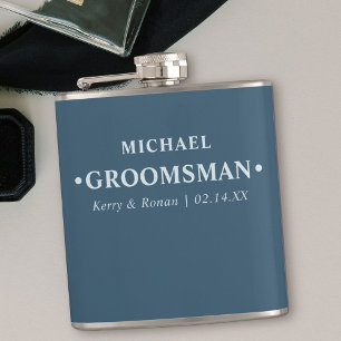 Hochzeitsdatum und Namen Personalisierte Groomsman Flachmann